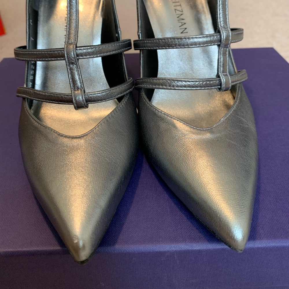 Stuart Weitzman Strap Pump Block Heel Metallic - image 4